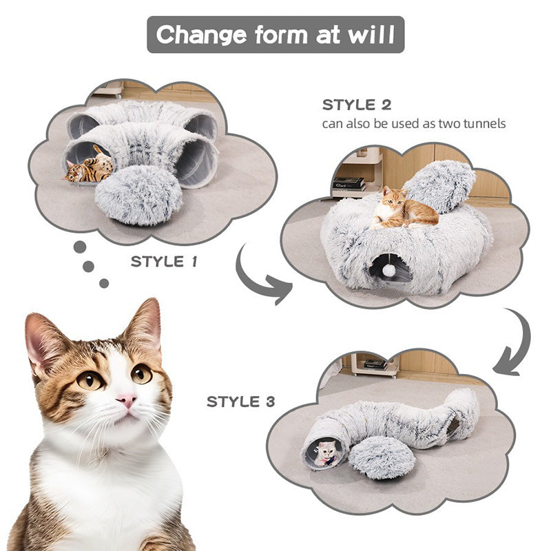 Cat Tunnel with Cat Bed